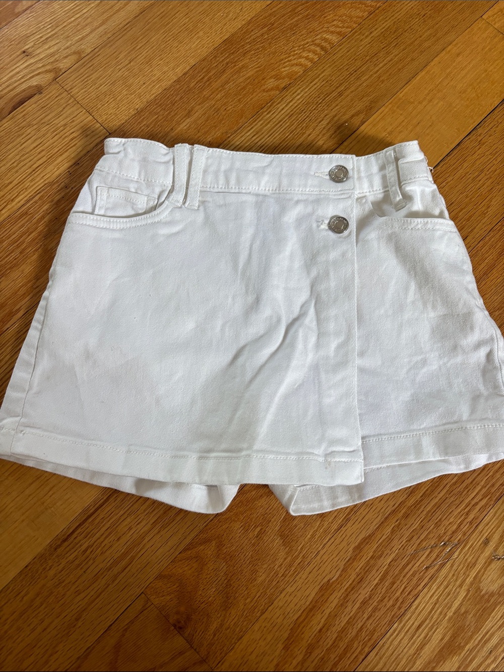 GAP White Denim Skort with Wrap Front